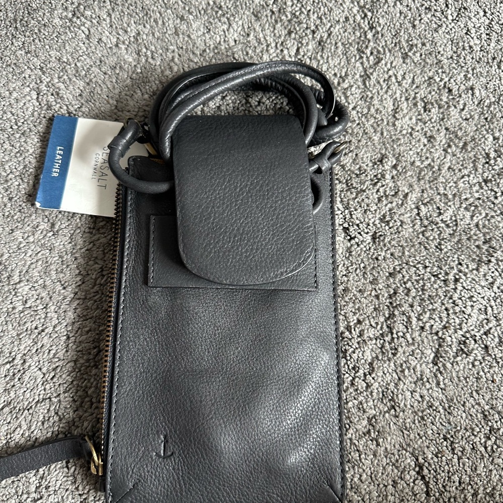 Seasalt Black or green Leather Crossbody Bag